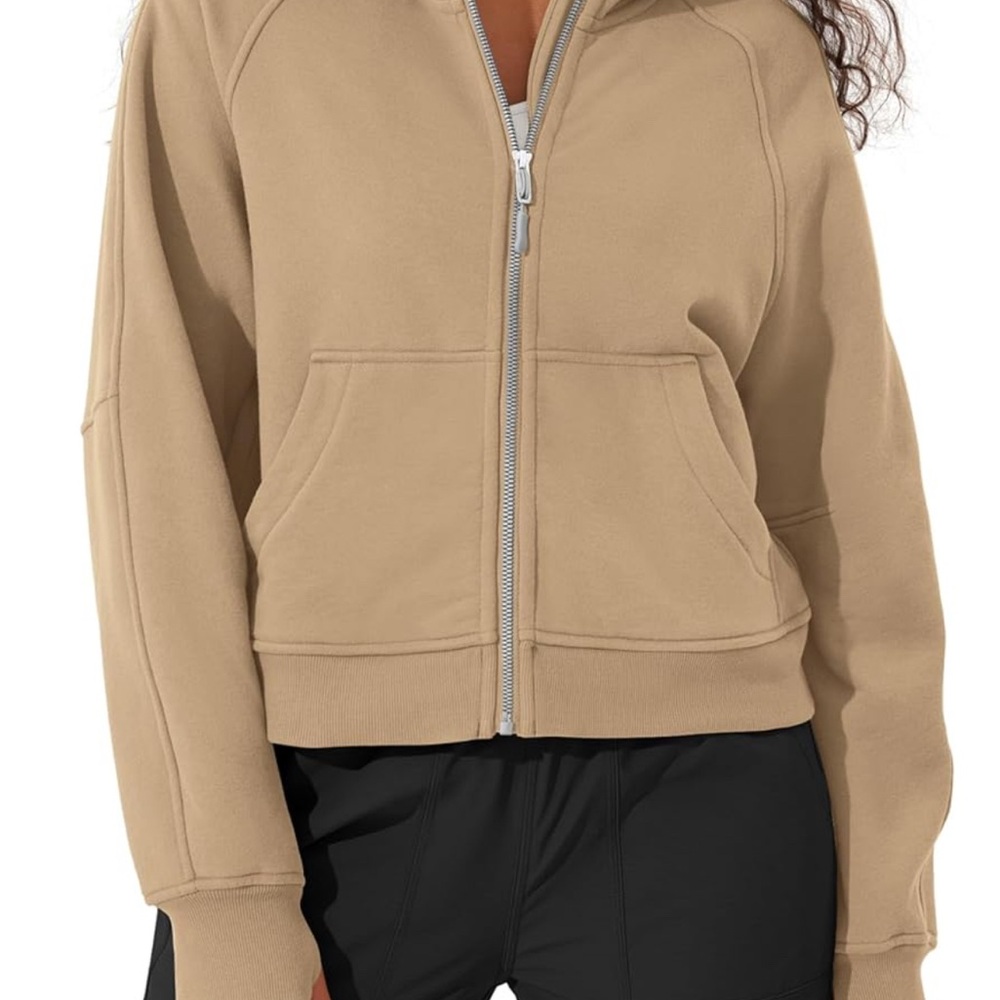 Tan Zip-Up Hoodie